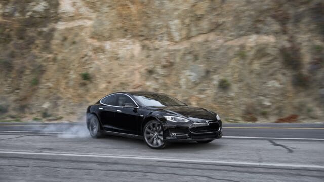 Tesla Model S drift