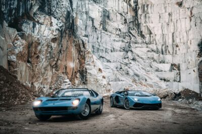 Poslední vyrobené Lamborghini Aventador je poctou legendárnímu modelu Miura Roadster