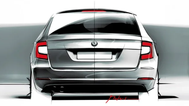 Skici druhé generace modelu Škoda Superb
