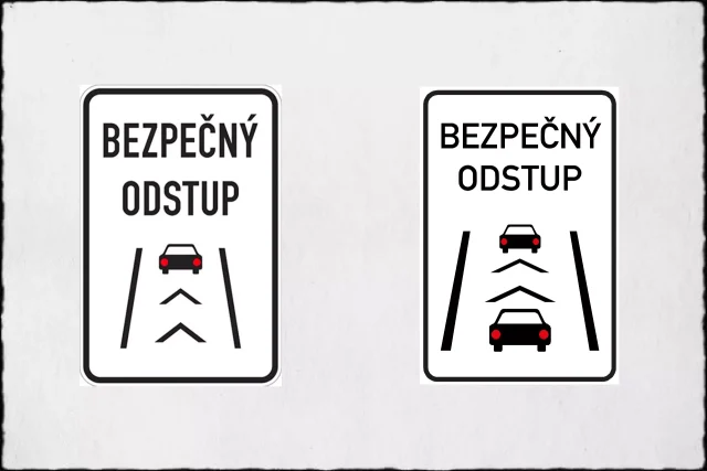 Úprava vizuální podoby dopravní značky IP 32 „Bezpečný odstup“