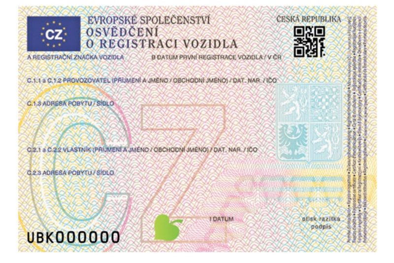 Nový technický průkaz - přední strana